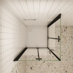 H K - Sprchovací kút MELODY BLACK LINE R807, 80x70 so zalamovacími dverami MBLINER807