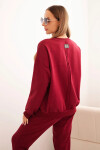 Dámska bavlnená súprava s potlačou Minimal burgundy UNI