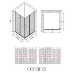 CERANO - Sprchovací kút Volpe Duo Ľ/P - 6 mm - chróm, transparentné sklo - 90x90x190 - zalamovacie CER-427366
