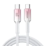 Joyroom S-A42 Crystal-Clear Series Nabíjací kábel USB-C(M) - USB-C(M) 60W 1.2m biela (6956116728106)