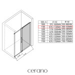 CERANO - Sprchové posuvné dvere Lantono L/P - 8 mm - Soft-Close - čierna matná, transparentné sklo - 110x195 CER-432043