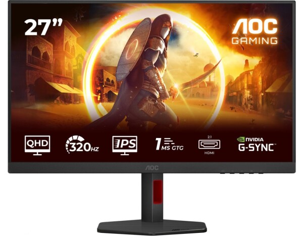 AOC AOC | Q27G4SRU | 27 " | Fast IPS | QHD | 16:9 | 320 Hz | 0.3 ms | 2560 x 1440 pixels | 400 cd/m² | HDMI ports quantity 2 | Black