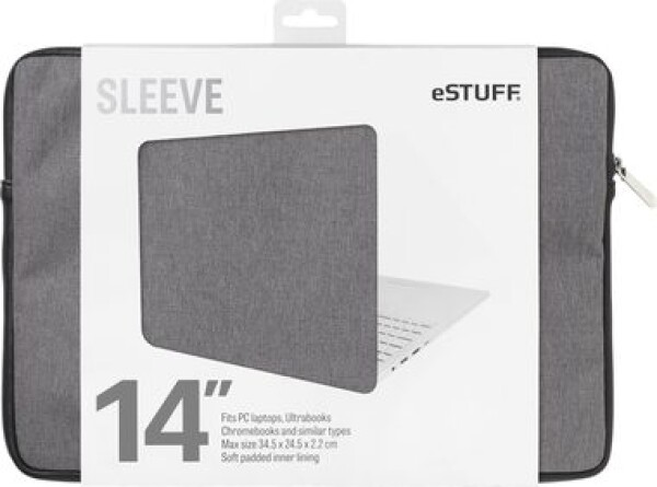 ESTUFF puzdro pre 14" Notebook tmavo šedá / 34.5 x 24.5 x 2.2 cm (ES82252-TWILL)