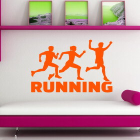 Veselá Stena Samolepka Running Farba: oranžová, Veľkosť: 60 x 48 cm