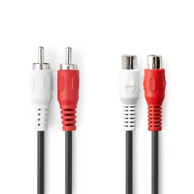 Nedis Stereo Audio kábel 2x RCA (M) - 2x RCA (F) 10.0 m čierna (CAGL24205BK100)