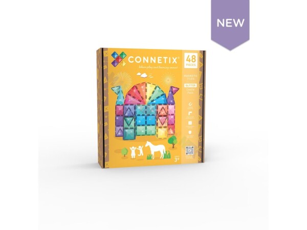 Mamido Connetix Tiles - Magnetická stavebnica trblietavý zámok