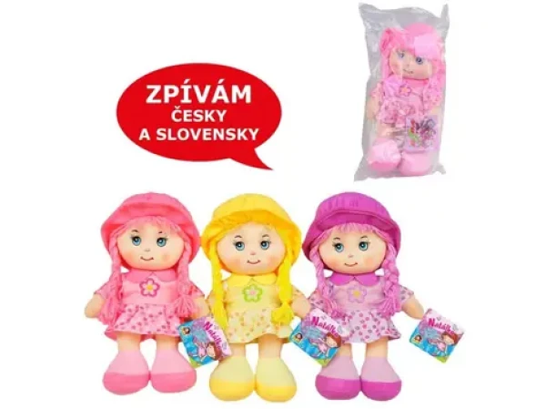 MaDe 13618 - Bábika textilná so zvukom, 26 cm