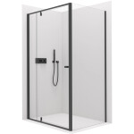 CERANO - Sprchový kout Santini L/P - 6 mm - černá matná, transparentní sklo - 140x100x195 - pivotový CER-429019