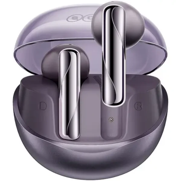 QCY T32 AilyBuds Clear fialová / Bezdrôtové slúchadlá / TWS / ANC / mikrofón / Bluetooth 5.3 / IPX5 / s dobíjacím boxom (T32 purple)