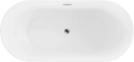 MEXEN - FLAVIA voľne stojaca vaňa 160x75, biela/čierna bez krytky prepadu a zátky 54031608075-SS