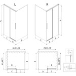 MEXEN/S - Rox sprchovací kút posuvný 130 x 95, transparent, čierna 8C2-130-095-70-00