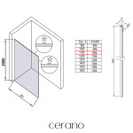 CERANO - Sprchová zástena Walk-in Crystal Ľ/P - 10 mm - bezvzperový systém - čierna matná, grafitové sklo - 110x200 CER-8050BD82694