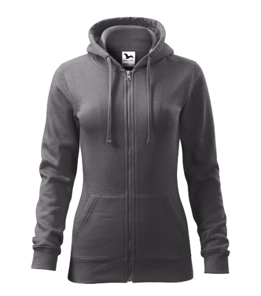 Trendy mikina na zips Dámska oceľovo šedá 2XL