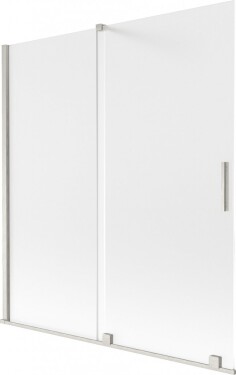 MEXEN/S - Velár dvojkrídlová posuvná vaňová zástena 150 x 150, dekor, nikel kartáčovaný 896-150-000-31-97