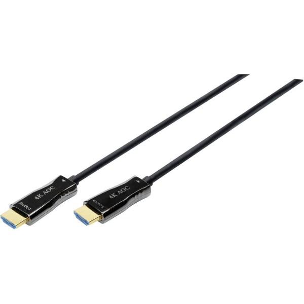 Digitus HDMI / optické vlákno prepojovací kábel Zástrčka HDMI-A, Zástrčka HDMI-A 10.00 m čierna AK-330125-100-S 4K UHD HDMI kábel; AK-330125-100-S