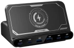 Blitzwolf BW-S27 dokovacia stanica 160W čierna / 2xUSB-A / 4xUSB-C / bezdrôtové nabíjanie (BW-S27)