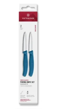 VICTORINOX Swiss Classic Kuchynský nôž 8 cm set 2 ks modrá / rovné a vrúbkované ostrie (6.7692.2C1)
