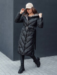 Dámsky zimný prešívaný kabát s kapucňou CELESTIE black FashionStreet TY4513 XXL