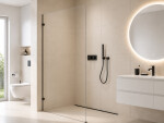 CERANO - Sprchová zástena Walk-in Orbis Ľ/P - 8 mm - čierna matná, transparentné sklo - 100x200 CER-682060