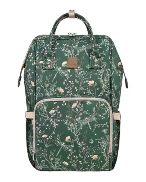 KikkaBoo Prebaľovací batoh Siena Luxe Secret Garden Deep Green (31108020120KB)