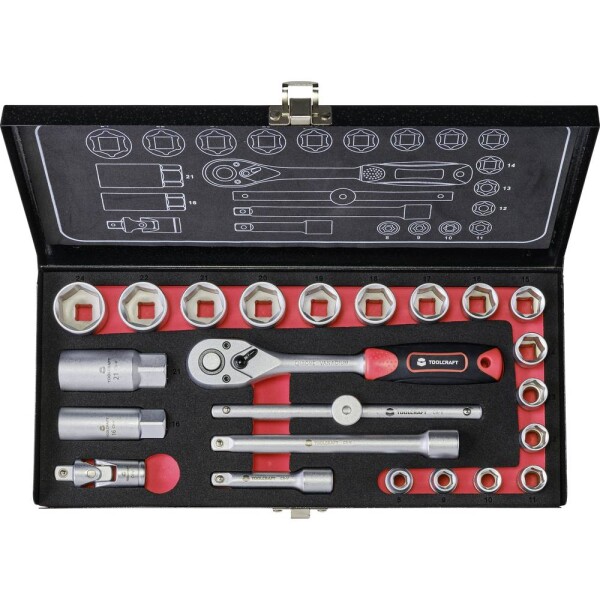 TOOLCRAFT súprava nástrčných kľúčov, metrický, 3/8 (10 mm), 23-dielna, 826373; 826373