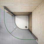 H K - Štvrťkruhová sprchová zástena LUREN S2 90, číre sklo, R550 vrátane sprchovej vaničky z liateho mramoru SE- LURENS290 / SE- ROCKY-90Q