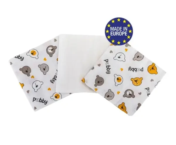 Bomimi Plienky bavlna Premium 140 g/m2 potlač, 80x70, 3ks, MACKO-BIELA (BO2217WHT013)