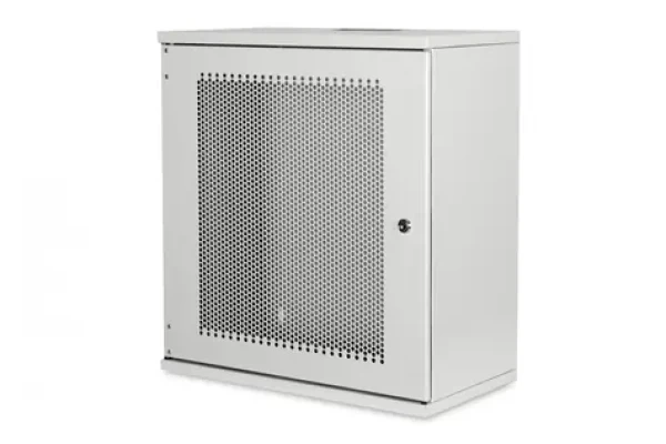 Digitus SOHO 12U sivá 595x540x400 mm / Nástenný rozvádzač / 19" / neskladaný / uzamykateľný (DN-19-12U-S-PD)
