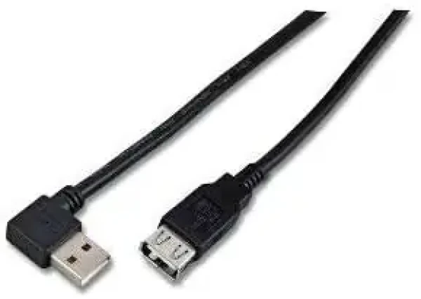 MicroConnect kábel USB2.0 A (F) - USB2.0 A 90° uhol (M) 1.5m čierna / 480Mbit/s (USBAAF2ABLACK)
