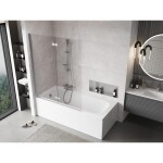 MEXEN - MIST vaňová zástena 130x150 cm 6mm 2-s, chróm, číra, ľavá 8A9-130-002-01-00-L