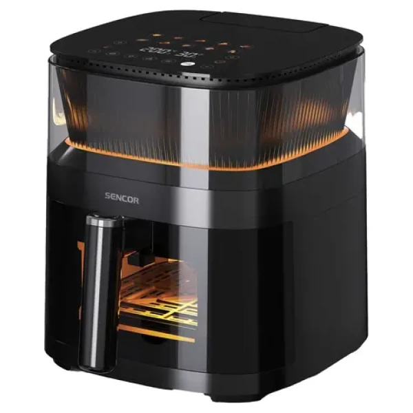 Sencor SFR 5050BK čierna / Teplovzdušná fritéza / 1500W / 5 L / 40 - 200 ° C (8590669383863)