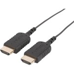 Ednet HDMI prepojovací kábel Zástrčka HDMI-A, Zástrčka HDMI-A 2.00 m čierna 84458 4K UHD, extrémne tenký, pozlátené kontakty HDMI kábel; 84458