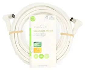 Nedis Koaxiálny kábel biela / Anténny kábel / 120 dB / 75 Ohm / 4X tienenie / 5 m (CSGL40120WT50)