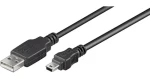 MicroConnect kábel USB-A - miniUSB 10 m čierna / Kábel / 480 Mbit/s (USBAMB510)