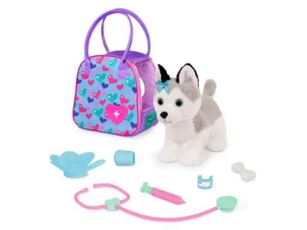 Pucci Pups Husky v kabelke s veterinárskou sadou