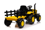 Mamido Mamido Detský elektrický traktor s vlečkou 12V 7Ah žltý