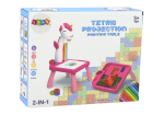 Mamido Mini projektor stolík Tetris 2v1 jednorožec modrý