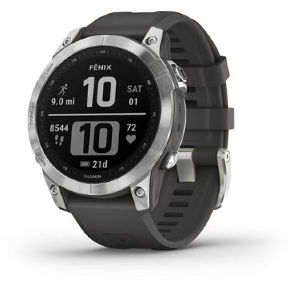 Garmin Fenix 7 Standard strieborno-šedá / Chytré hodinky / GPS / 1.3 dotykový displej / mapy / BT / WiFi / vodeodolné (010-02540-01)