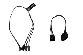 Alphacool RGB LED Y-kábel JST čierna / Rozbočovací kábel / 3x JST-konektor / Digital RGB / 30 cm (18601)