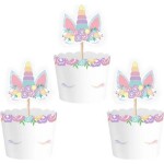 Košíčky a zápich na muffiny Unicorn, 6 ks - Party Pal - Party Pal
