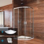 MEREO Mereo Sprchový set:, LIMA, štvrťkruh, 90x90x190 cm, R 550, chróm ALU, sklo číre, vanička liaty mramor CK608B23KM