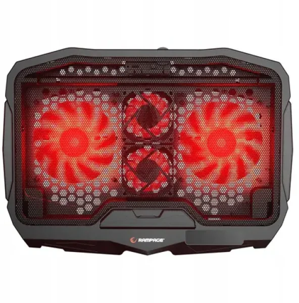 Rampage AD-RX34 čierna / chladiaca podložka / pre notebooky 12.1-17" / 4 ventilátory / USB-A (AD-RX34)