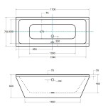 BESCO - Voľne stojaca vaňa VERA (LUZZI) - Farba - Biela, Rozmer vane - 170 × 75 cm VANLUZ170