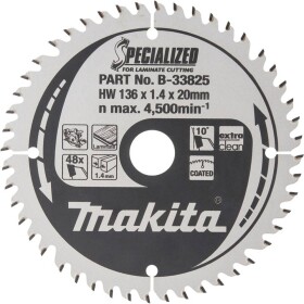 Makita B-33825 B-33825 pílový kotúč 136 x 20 x 1 mm Počet zubov (na palec): 48 1 ks; B-33825