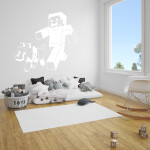 Veselá Stena Samolepka Minecraft so psom Farba: žlutá, Veľkosť: 80 x 78 cm