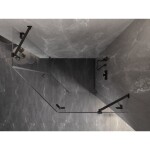 MEXEN/S - Lunar sprchovací kút päťboký krídlový pravá 100 x 90, transparent, čierna 831-100P-090L-70-00-P