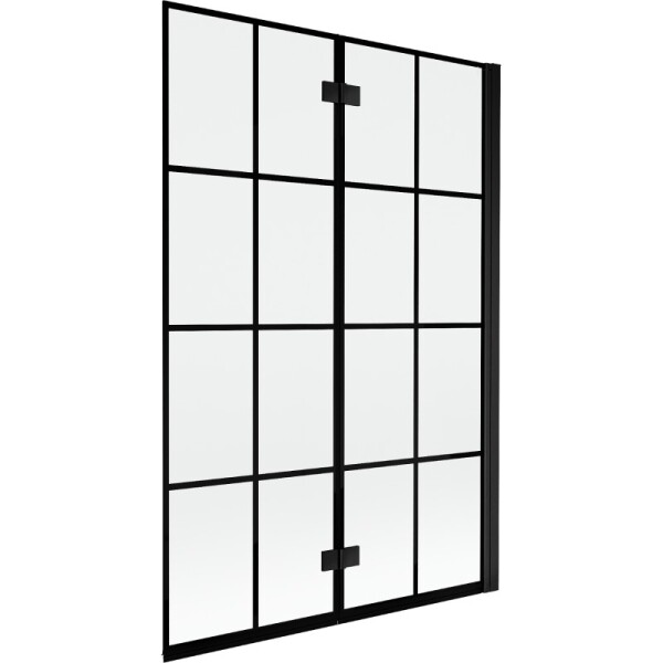 MEXEN - MIST vaňová zástena 120x150 cm 6mm 2-s, čierna, dekor, pravá 8A9-120-002-70-77-P