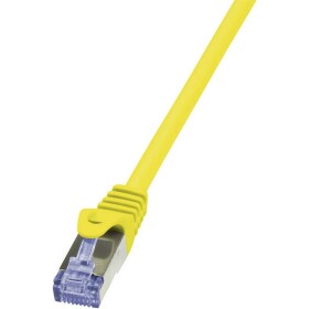 LogiLink CQ3097S RJ45 sieťové káble, prepojovacie káble CAT 6A S/FTP 10.00 m žltá samozhášavý, s ochranou 1 ks; CQ3097S