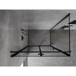 MEXEN/S - Mist-F sprchovací kút skladacie dvere ľavá 85 x 90, čierna okraj, čierna 8A6T-085-090-70-70-L