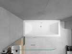 MEXEN/S - Cube obdĺžniková vaňa 180 x 80 cm s panelom + vaňová zástena 80, transparent, chróm 550518080X9008020100
